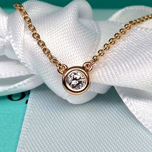 Tiffany & Co. Jewelry - TIFFANY & CO DIAMOND BY THE YARD NECKLACE .10 CARAT 18K ROSE GOLD 16" MSR$1050